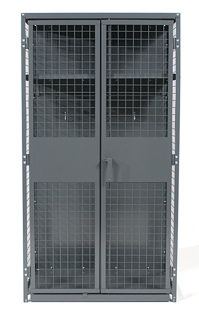 Front view of locker, doors closed
